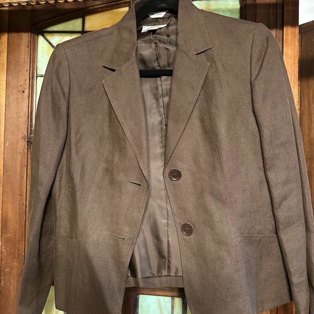 Talbots Irish Linen 8P Brown Blazer